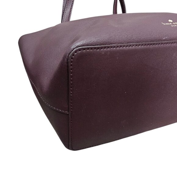 KATE SPADE Kaci Chocolate Cherry Leather Large Tote Shoulder Bag COA - Picture 9 of 16